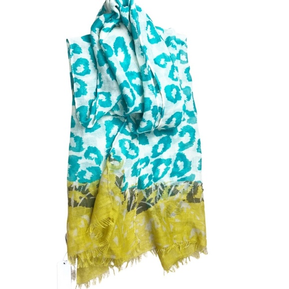 Charming Charlie Accessories - New with Tag Women’s Charming Charlie Teal Cheetah Print Wrap Scarf